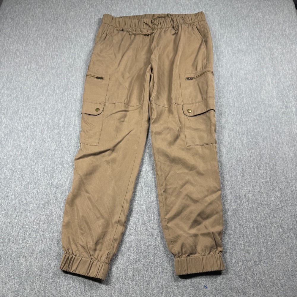 Banana Republic Womens M Tan Brown Jogger Tencel Ankle Cargo Pants 12547